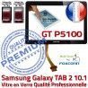 Samsung Galaxy TAB 2 P5100 Noir Supérieure Chocs TAB-2 Noire aux Tactile 10.1 Résistante Qualité Vitre Ecran en PREMIUM Verre GT