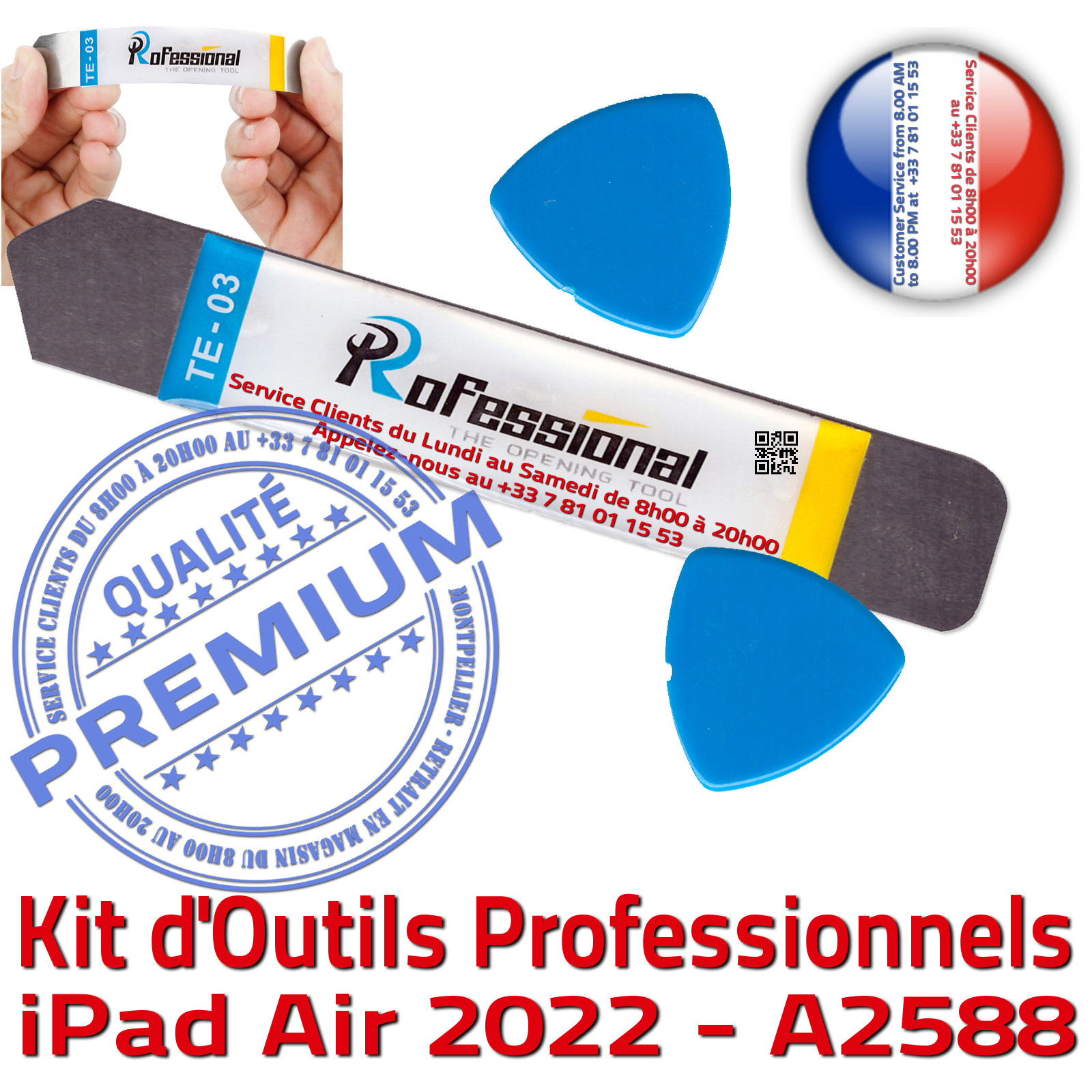KIT Outils Qualité Professionnelle Réparation Vitre Tactile iPad A2588 iLAME Démontage Remplacement Ecran Compatible PRO