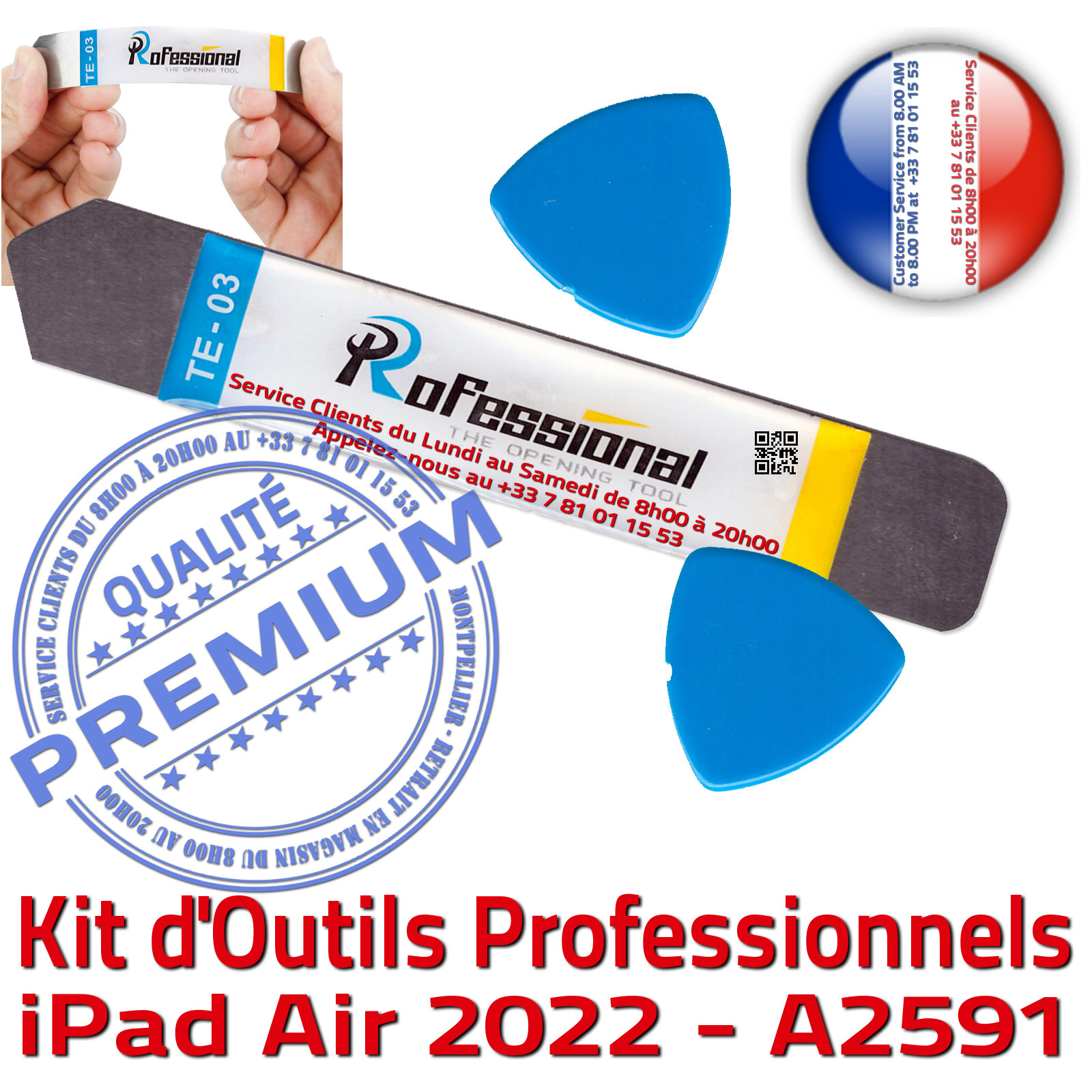 KIT Outils Qualité Professionnelle Réparation Vitre Tactile iPad A2591 iLAME Démontage Remplacement Ecran Compatible PRO