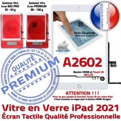 Tablette Qualité HOME Tactile Ecran Monté Caméra Oléophobe iPad 2021 Adhésif Réparation Verre Blanc Vitre Fixation A2602 Nappe