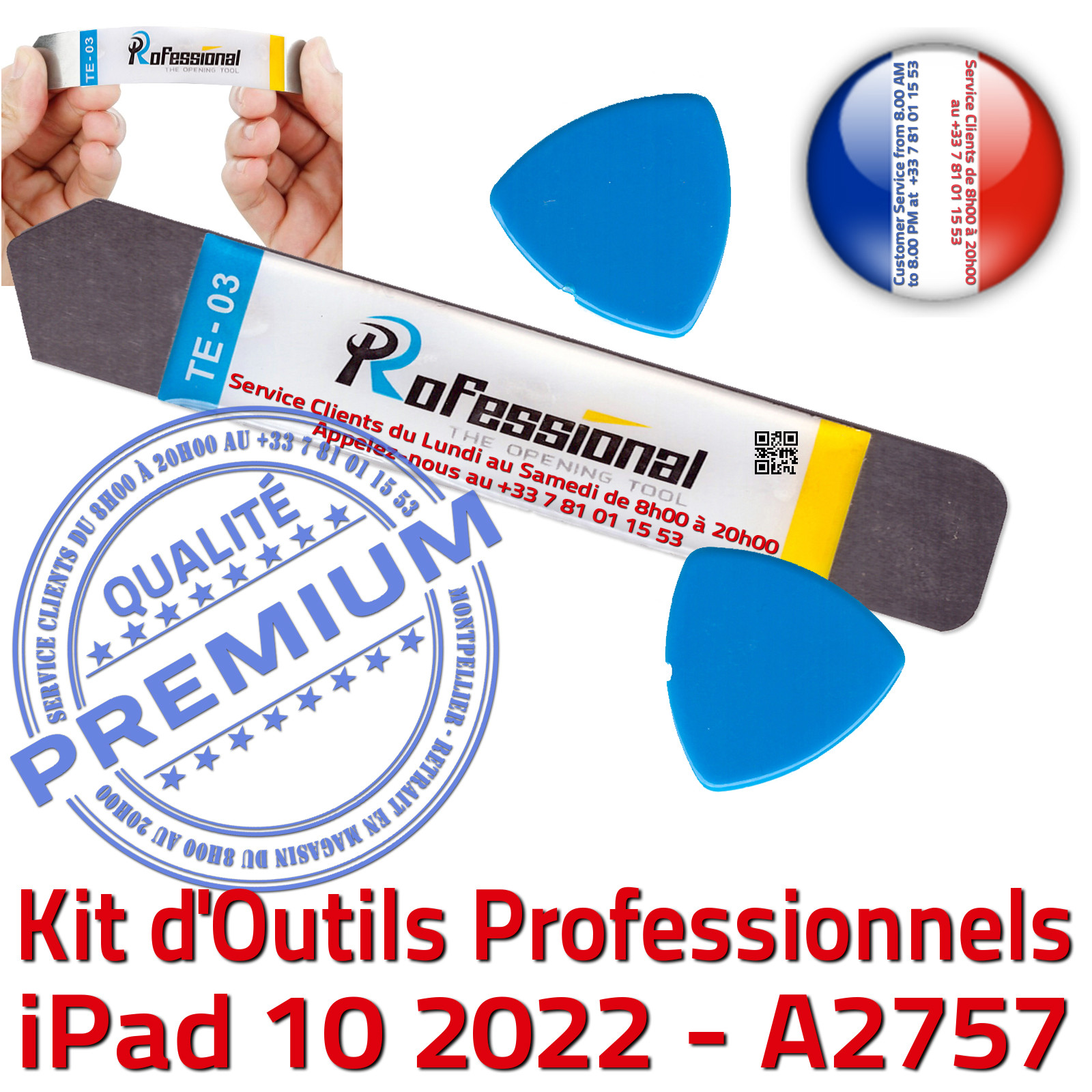 KIT Outils Qualité Professionnelle Réparation Vitre Tactile iPad A2757 iLAME Démontage Remplacement Ecran Compatible PRO
