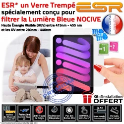 ESR Filtre Multi-Touch Oléophobe Anti-Chocs Vitre Ecran A2568 A2569 Anti-Rayures Trempé Protection Lumière Verre iPad Apple Bleue UV