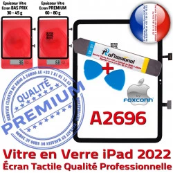 Oléophobe Tactile Qualité A2696 Tablette Noir Monté Vitre Professionnelle KIT 2022 Réparation PACK Verre Ecran Adhésif iPad