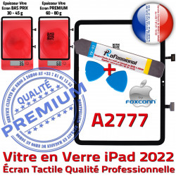 Vitre PRO KIT PACK Noir Adhésif Tablette Ecran Monté 2022 Verre Réparation Qualité Tactile A2777 Professionnelle Oléophobe iPad