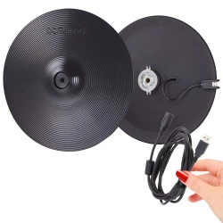 deux parties VH14D cymbale gamme Charley Roland top Haut V-Hi-HAT Pad numérique Ride en CY-14C-T USB bottom de E-Cymbal et Numérique Charleston TD50X avec