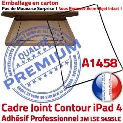 Autocollant Ecran N Noir Châssis Réparation Vitre Tactile Apple iPad Cadre A1458 Joint Precollé 4 Tablette Contour Adhésif Plastique