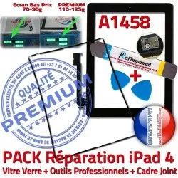 Apple Bouton HOME A1458 Verre Precollé PACK Tactile Outils KIT Chassis Cadre Réparation Tablette iLAME iPad4 Vitre Adhésif Noire iPad N 4 Joint