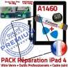 PACK iPad 4 A1460 iLAME Joint N iPad4 Réparation Tablette Noire Verre Precollé Adhésif Tactile HOME Vitre Chassis KIT Apple Outils Cadre Bouton