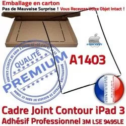 Plastique iPad Cadre Noir Apple Vitre Adhésif Contour Tablette Joint N Autocollant Tactile Ecran 3 Châssis A1403 Réparation Precollé