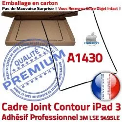 Châssis Autocollant Contour Vitre Cadre Noir Plastique Tablette Réparation Apple 3 Joint Precollé N iPad Adhésif Tactile Ecran A1430