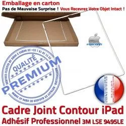 Plastique ABS Contour Vitre B Precollé Blanc Cadre Tablette Tactile Adhésif iPad Châssis Autocollant Ecran Réparation Joint Apple