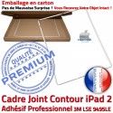 Joint Plastique iPad 2 B Réparation Contour ABS Tablette Apple Precollé Cadre Tactile iPad2 Adhésif Ecran Châssis Vitre Blanc Autocollant
