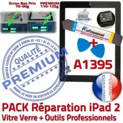 Precollé PREMIUM Noire A1395 Bouton Réparation N HOME Verre Qualité iPad2 iPad KIT Oléophobe Vitre Adhésif PACK Tactile 2 Démontage Outils