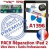 PACK iPad2 A1396 N KIT Qualité 2 Tactile Outils HOME Vitre Démontage Adhésif Oléophobe Verre iPad Precollé PREMIUM Réparation Bouton Noire