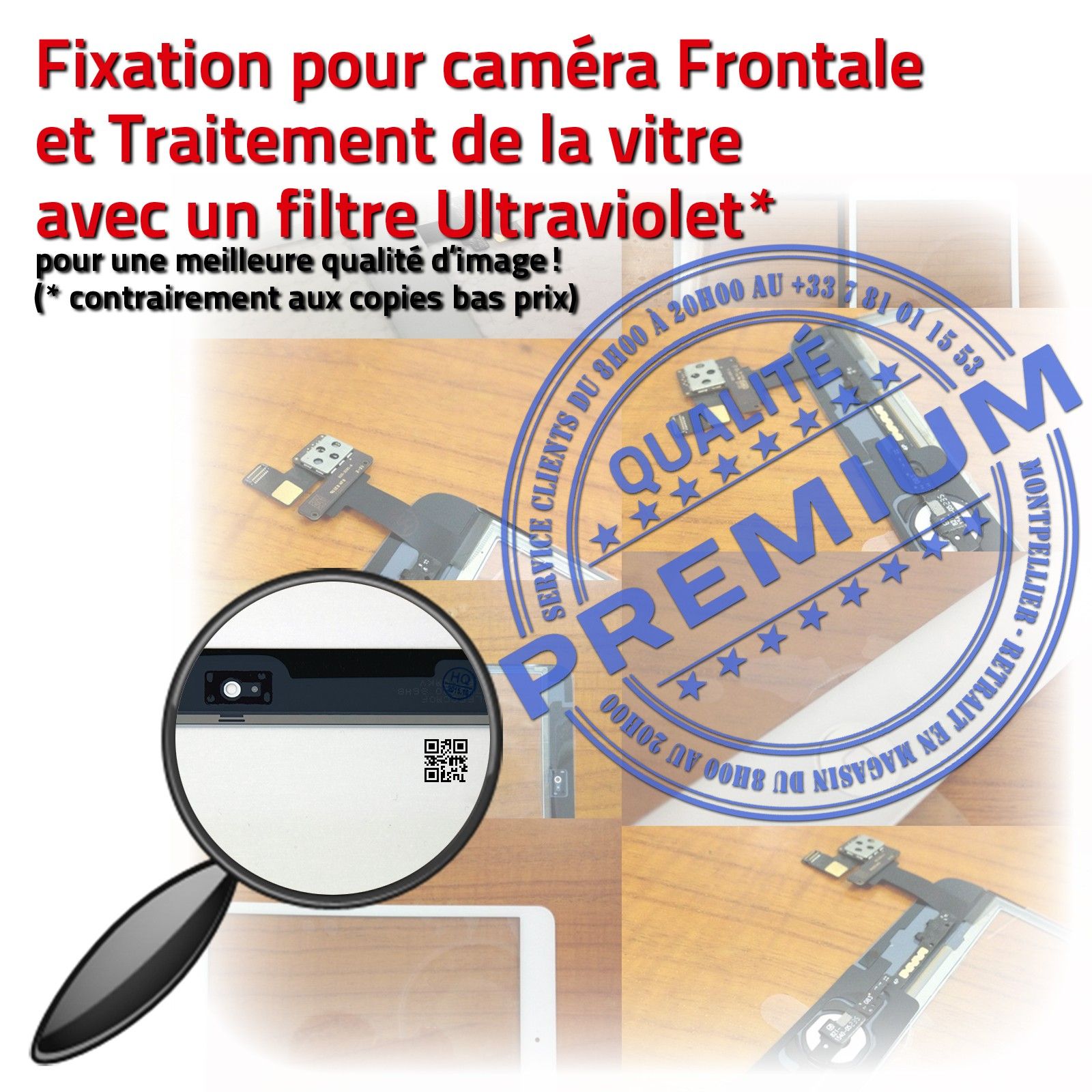 KIT Réparation iPad MINI1 Vitre Tactile Blanche Verre PREMIUM Complet Qualité Adhésif Nappe Bouton HOME Outil Démontage Tablette