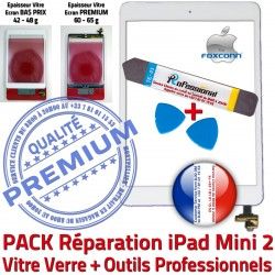 Réparation KIT Qualité Apple Mini iPad PREMIUM Bouton HOME Démontage Blanc MINI2 Outil Vitre Verre PACK 2 Blanche Adhésif Tablette Nappe Complet Tactile