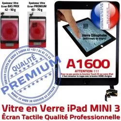 Noir iPad Ecran Fixation Verre Monté Réparation A1600 Mini3 Adhésif Vitre Bouton Tactile Oléophobe Caméra Filtre Tablette Nappe Home