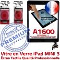 iPad Mini3 A1600 Noir Monté Caméra Nappe Réparation Vitre Ecran Oléophobe Bouton Verre Adhésif Tablette Home Tactile Fixation Filtre