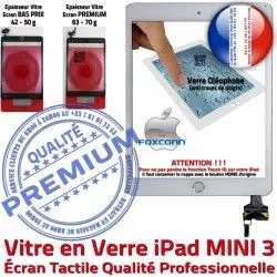 Home Blanc MINI iPad Verre Tablette Oléophobe Bouton Réparation Fixation Ecran Filtre Caméra Mini3 Nappe 3 Monté Vitre Adhésif Tactile A1599 A1600