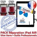 KIT Réparation iPad 5 AIR Vitre Tactile Noire PREMIUM Qualité Verre Oléophobe Adhésif Precollé Nappe Bouton HOME Outil Démontage