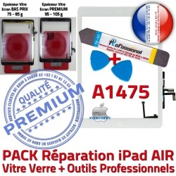 B Vitre AIR PACK HOME Precollé Blanche Bouton Tactile PREMIUM A1475 Outils Verre Adhésif Réparation Nappe Oléophobe KIT iPad Qualité