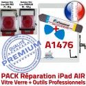 PACK iPad AIR A1476 B Verre Tactile Outils Nappe Vitre HOME Oléophobe Precollé Bouton Adhésif Qualité Blanche KIT Réparation PREMIUM