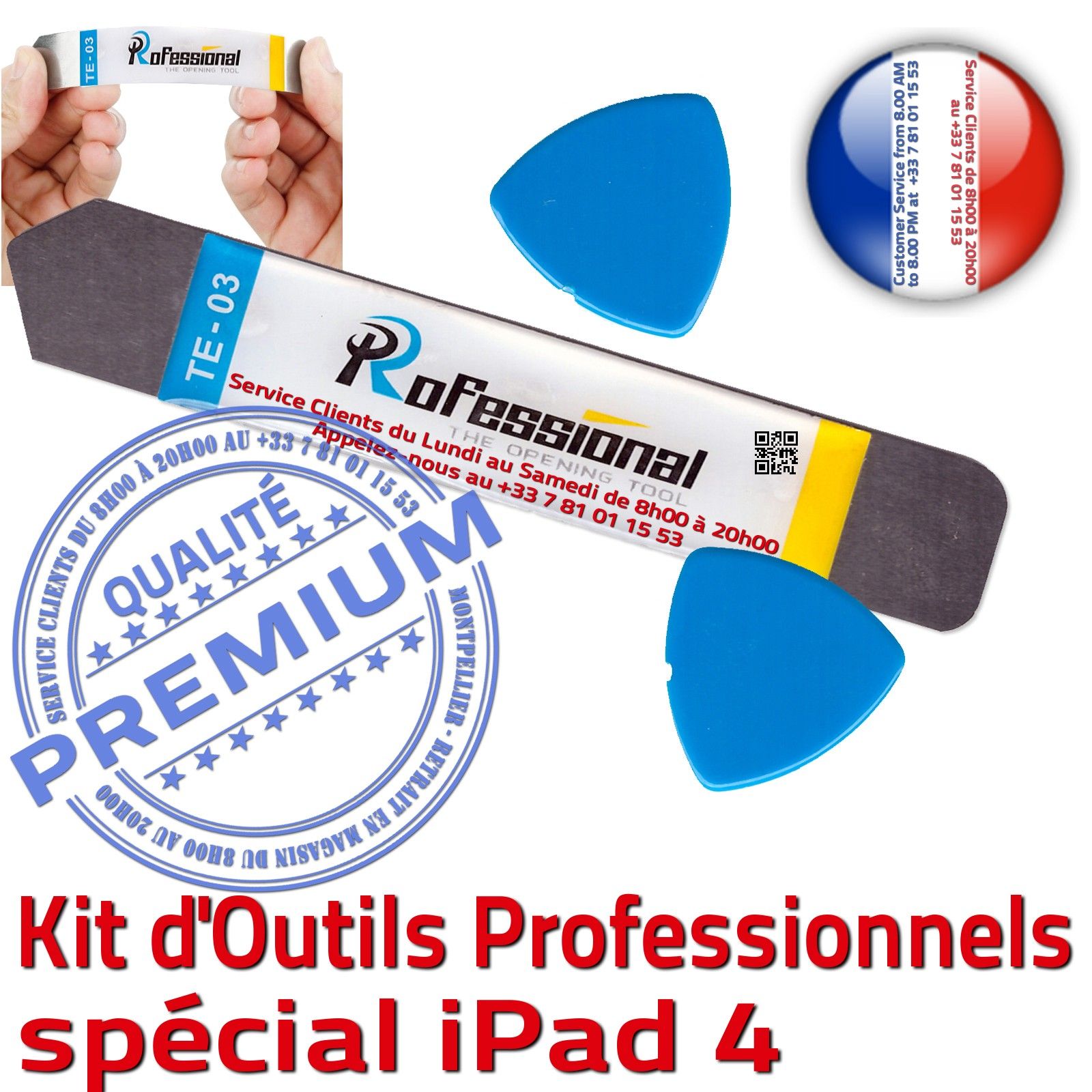 KIT Outils Qualité Professionnelle Réparation Vitre Tactile iPad 4 iLAME Démontage Remplacement Ecran Compatible PRO