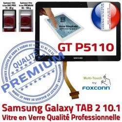 TAB2 Adhésif Vitre TAB Supérieure GT-P5110 en Prémonté GT Assemblée LCD Noire 2 P5110 Ecran Tactile Samsung PREMIUM Qualité Verre Galaxy N 10.1