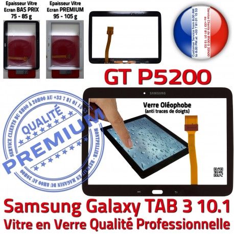 Samsung Galaxy GT-P5200 Tab3 N 10.1 Qualité Ecran Supérieure Adhésif Noire PREMIUM Tactile LCD en TAB3 Assemblée Vitre Verre Prémonté