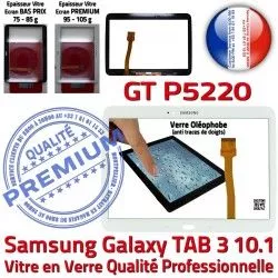 Adhésif PREMIUM GT-P5220 Galaxy LCD Blanche P5220 3 Assemblée TAB3 Tactile Verre Supérieure Samsung Qualité B 10.1 GT TAB Ecran Vitre Prémonté en