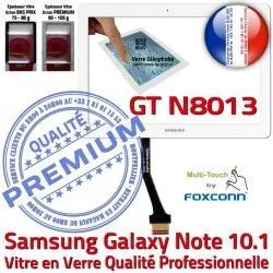 Samsung GT Qualité NOTE Supérieure Tactile 10.1 Ecran Galaxy B en Adhésif GT-N8013 Vitre Prémonté N8013 Assemblée PREMIUM Verre LCD Blanche