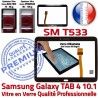 Samsung Galaxy SM-T533 Tab4 N Ecran Tactile 10.1 Prémonté Noire Verre Adhésif TAB4 Supérieure Vitre PREMIUM Assemblée Qualité LCD en