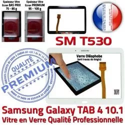 SM-T530 Ecran Blanche Vitre LCD B Galaxy Verre Supérieure Adhésif TAB4 Tactile en Assemblée Prémonté 10.1 Qualité Tab4 PREMIUM Samsung