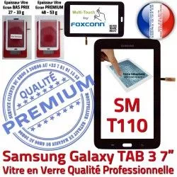 Adhésif 7 Verre Galaxy Qualité PREMIUM Tactile Supérieure en Assemblée Tab3 Prémonté TAB3 SM-T110 Ecran LCD Samsung Vitre N Noire