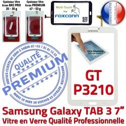 Prémonté Blanche TAB3 GT PREMIUM 3 Galaxy LCD GT-P3210 en Assemblée Verre Vitre 7 Qualité Ecran B TAB Samsung Adhésif Supérieure P3210 Tactile