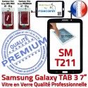 Samsung Galaxy TAB 3 SM-T211 N Supérieure TAB3 Noire en Qualité LCD Adhésif Tactile Ecran Prémonté Vitre 7 PREMIUM Assemblée SM Verre T211