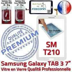 Verre en Blanche Ecran Tab3 SM-T210 B Assemblée Galaxy Tactile Adhésif Qualité Samsung Supérieure LCD Prémonté Vitre TAB3 7 PREMIUM