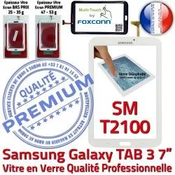 Tab3 Prémonté TAB3 Assemblée Adhésif Supérieure Ecran en Samsung Verre 7 Blanche B SM-T2100 Galaxy Tactile LCD PREMIUM Qualité Vitre