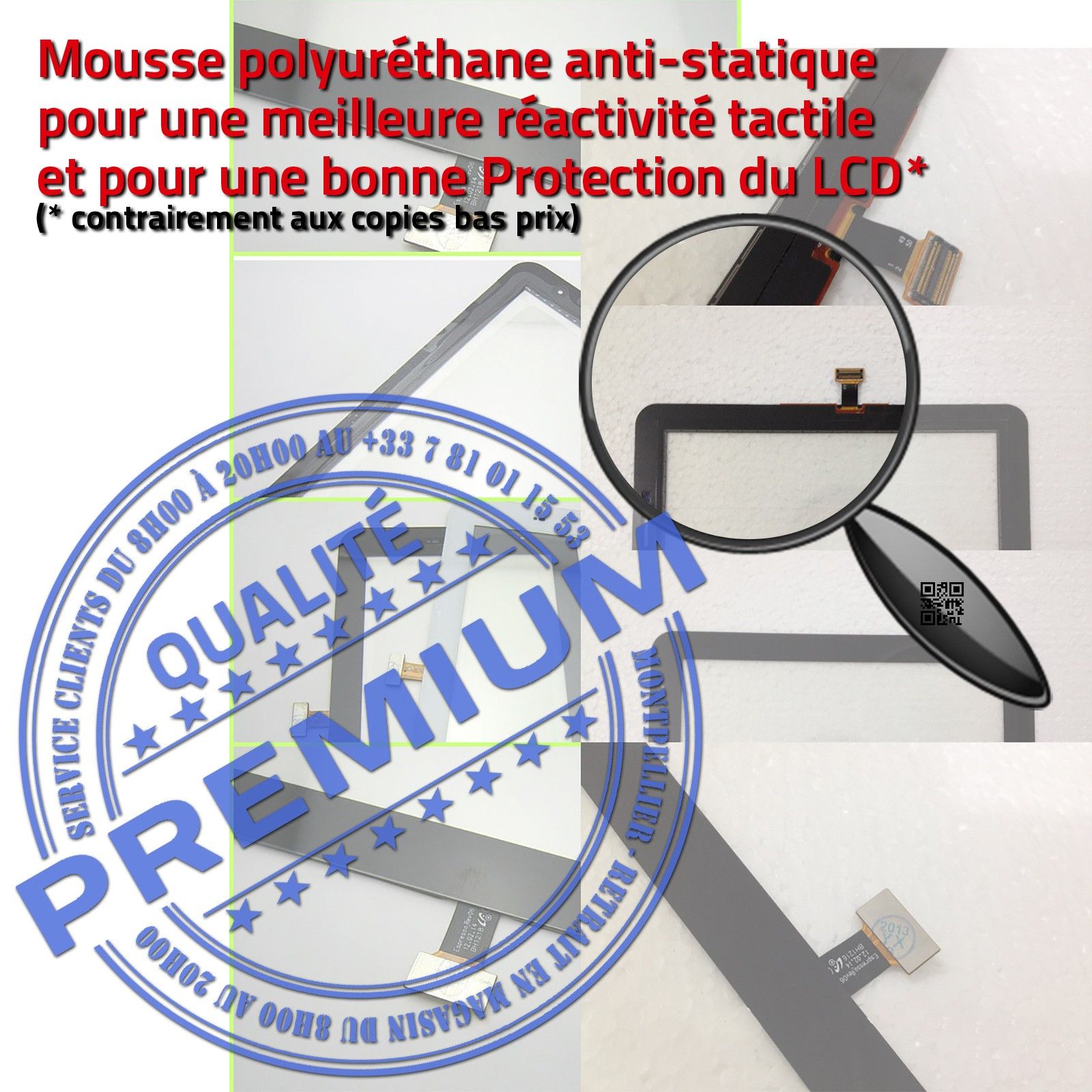 Samsung GT P3100 Galaxy TAB2 7 Vitre Tactile Blanche en Verre Qualité Supérieure PREMIUM Assemblée Adhésif LCD Ecran Prémonté