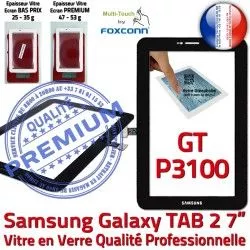 Verre Ecran N Galaxy en PREMIUM Qualité 2 Samsung GT-P3100 Assemblée TAB Prémonté Supérieure Adhésif 7 GT P3100 LCD Noire Vitre Tactile TAB2