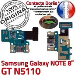 Réparation Galaxy Nappe N5110 Charge de OFFICIELLE Doré GT Chargeur NOTE Qualité MicroUSB ORIGINAL Connecteur GT-N5110 Samsung C Contact