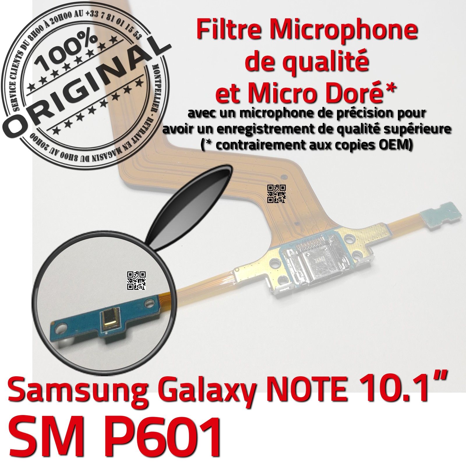 ORIGINAL Samsung Galaxy NOTE P601 Connecteur Charge Prise Micro USB Microphone