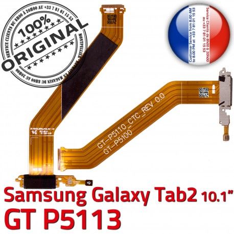 Samsung Galaxy TAB 2 GT-P5113 Ch MicroUSB Qualité ORIGINAL OFFICIELLE Connecteur Contacts Charge Nappe TAB2 Dorés de Réparation Chargeur