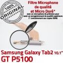 GT-P5100 Micro USB TAB2 Charge OFFICIELLE Dorés Galaxy TAB GT Samsung ORIGINAL MicroUSB 2 Réparation Chargeur Connecteur Contacts Qualité P5100 de Nappe