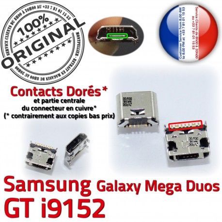 Samsung Galaxy GT-i9152 USB MicroUSB Duos Fiche Dock de ORIGINAL Qualité Dorés à Pins charge Connector Prise souder Mega Chargeur
