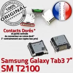 Connecteur Galaxy TAB à USB 3 inch Tab de Connector Micro Pins Dock Dorés souder 7 Chargeur ORIGINAL T2100 Samsung Prise SM charge