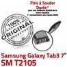 Samsung Galaxy Tab3 SM-T2105 USB SLOT Dock TAB3 Chargeur Dorés Qualité Connector Prise charge ORIGINAL Fiche MicroUSB à Pins souder de