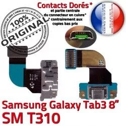 Dorés TAB3 Samsung OFFICIELLE Charge Qualité SM-T310 MicroUSB ORIGINAL Galaxy Ch 3 Contacts TAB Réparation Nappe de Chargeur Connecteur