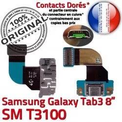 Galaxy OFFICIELLE SM-T3100 Samsung Qualité ORIGINAL Charge TAB Dorés de Contacts Connecteur Ch Chargeur Réparation TAB3 Nappe 3 MicroUSB