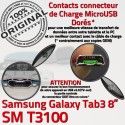 Samsung Galaxy TAB 3 SM-T3100 Ch OFFICIELLE TAB3 Contacts Réparation ORIGINAL Chargeur de Nappe Connecteur MicroUSB Charge Dorés Qualité